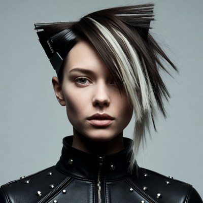 Woman with edgy spiked hair