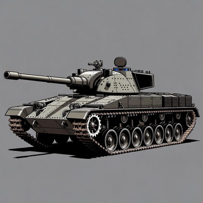 Gray Military Tank Illustration