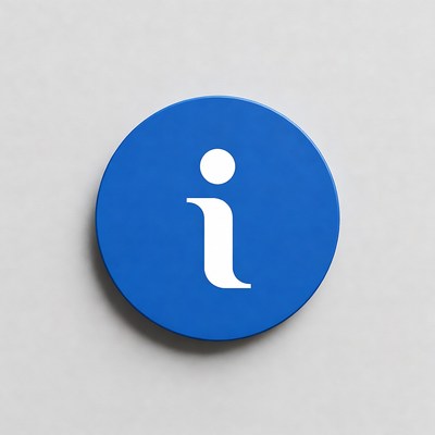 Blue information icon button