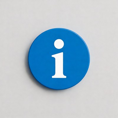 Blue information icon button