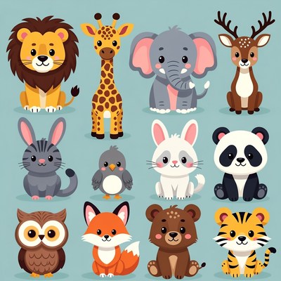 Cute Cartoon Animals Collection
