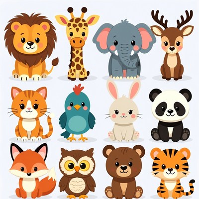 Cute Cartoon Animals Collection