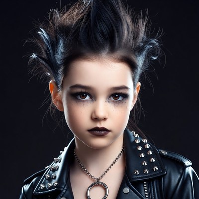 Girl with punk mohawk and leather jacket