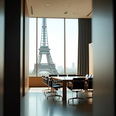 Eiffel Tower View from Conference Room