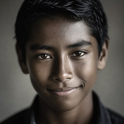 Smiling Asian boy portrait