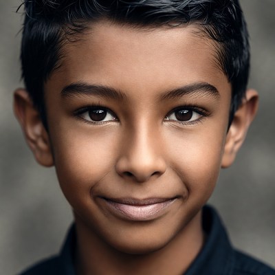 Smiling Asian boy portrait