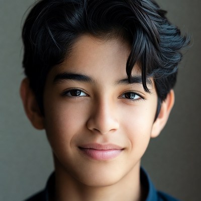 Smiling Asian boy portrait