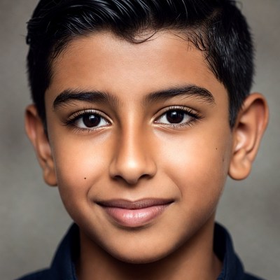 Smiling Indian boy close-up portrait