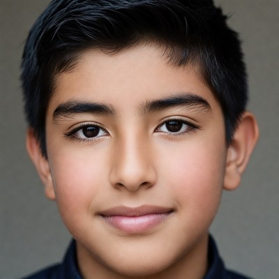Young boy smiling portrait