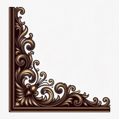 Ornate Golden Corner Border Design