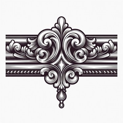 Ornate Black and White Frame Border