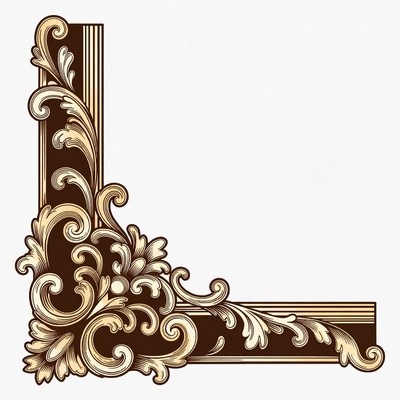 Ornate Golden Corner Border Design