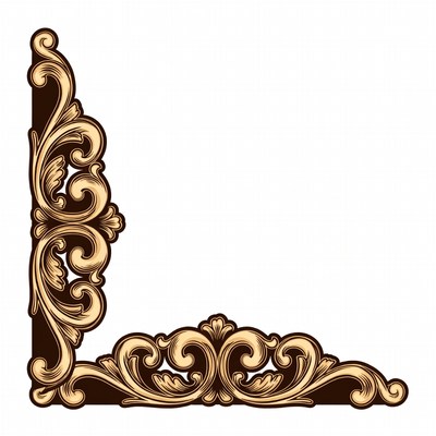 Ornate Golden Corner Border Illustration