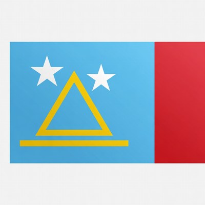 Micronesia Flag with Stars and Triangle