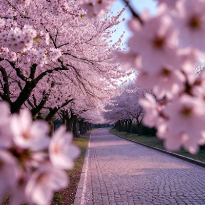 Cherry Blossom Tunnel Pathway
