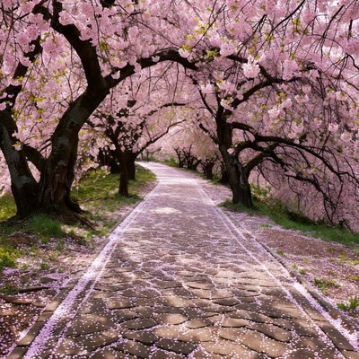 Cherry Blossom Tunnel Path