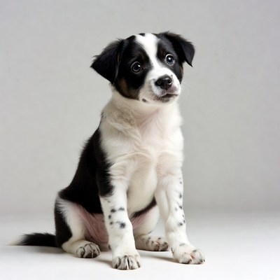 Black and white Border Collie puppy