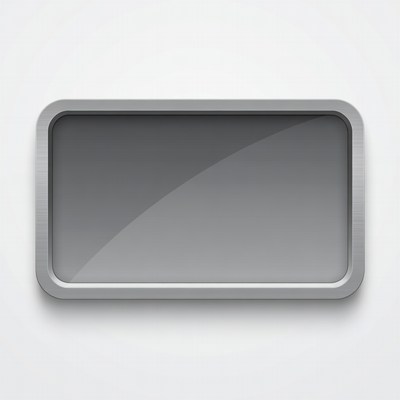 Shiny Gray Rectangular Button