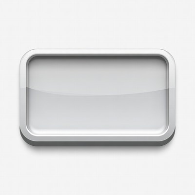 Shiny White Rectangular Button