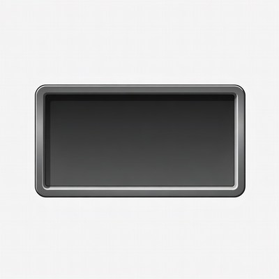 Black Rectangular Button Isolated