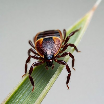 Brown Marmorated Stink Bug on Leaf