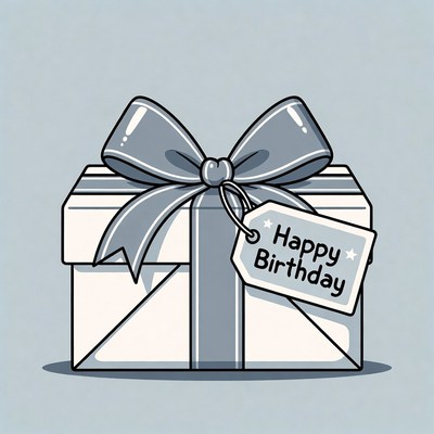 Happy Birthday Gift Box Illustration