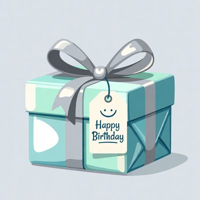 Happy Birthday Gift Box Illustration