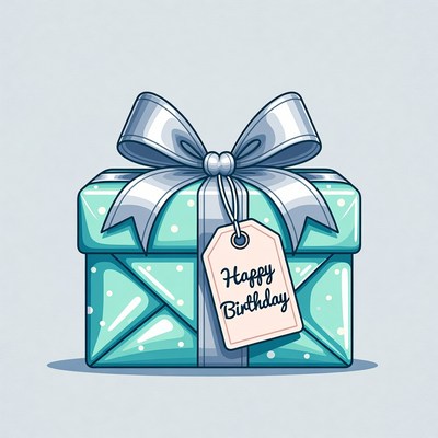 Happy Birthday Gift Box Illustration