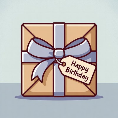 Happy Birthday Gift Box Illustration