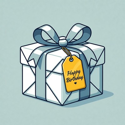 Happy Birthday Gift Box Illustration