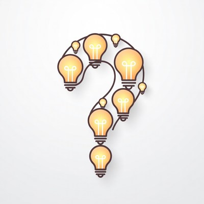 Question Mark Light Bulbs Illustration