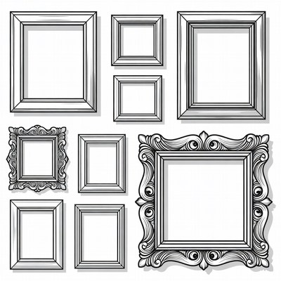 Assortment of Empty Picture Frames