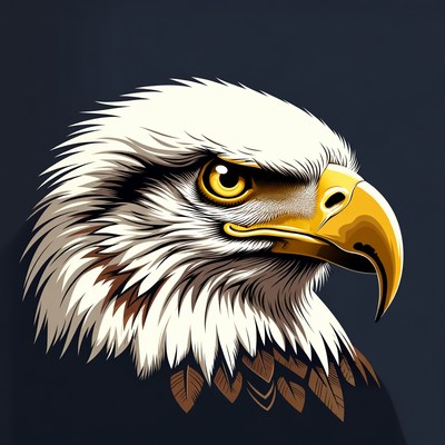 Bald Eagle Head Illustration