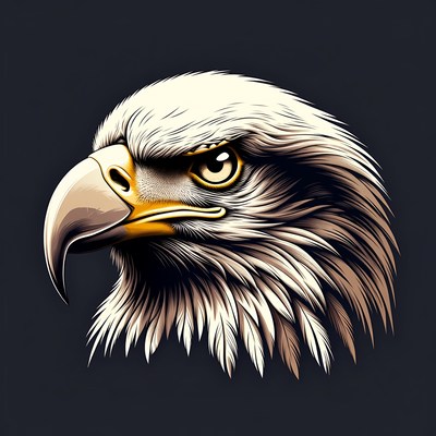 Bald eagle head illustration