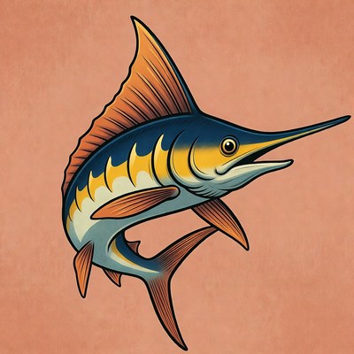 Blue Marlin Illustration