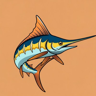 Blue Marlin Fish Illustration