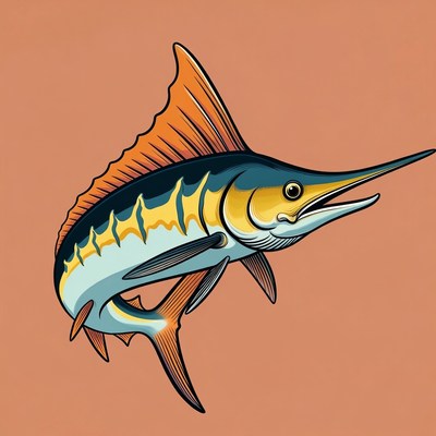 Blue Marlin Illustration
