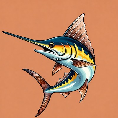 Blue Marlin Illustration