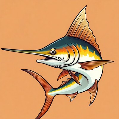Blue Marlin Illustration