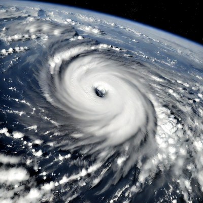 Hurricane over Earth from space
