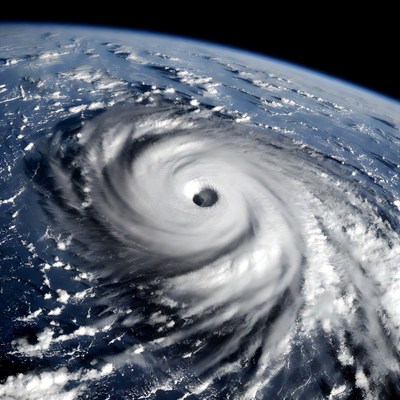 Hurricane over Earth from space