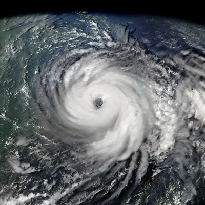Hurricane eye from space