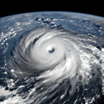 Hurricane eye from space
