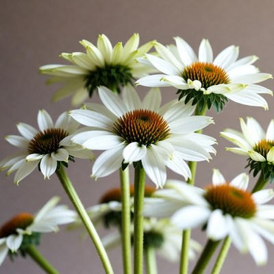 White Echinacea Flowers Bouquet