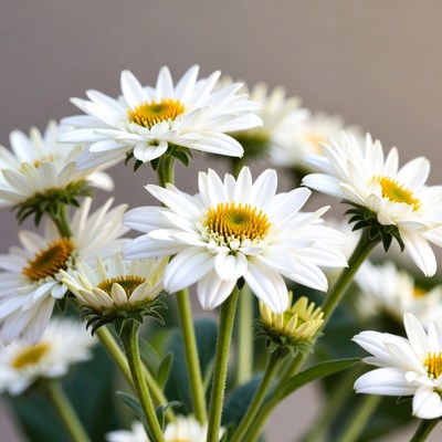 White Daisies with Yellow Centers