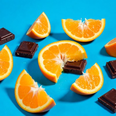 Orange Slices with Chocolate Squares