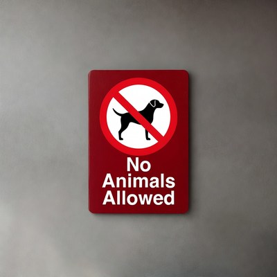 No Animals Allowed Sign