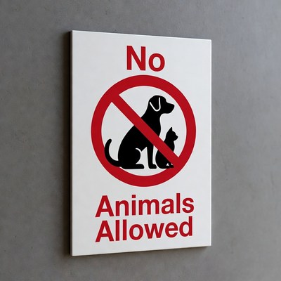 No Animals Allowed Sign
