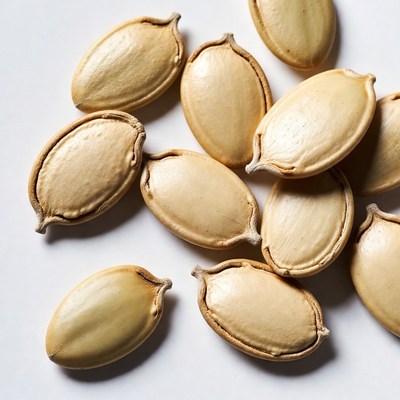 Pumpkin Seeds on White Background