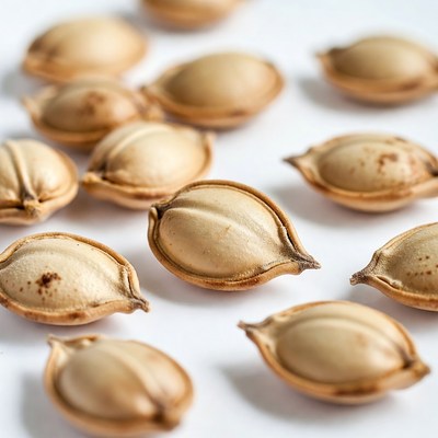 Tamarind Pods on White Background